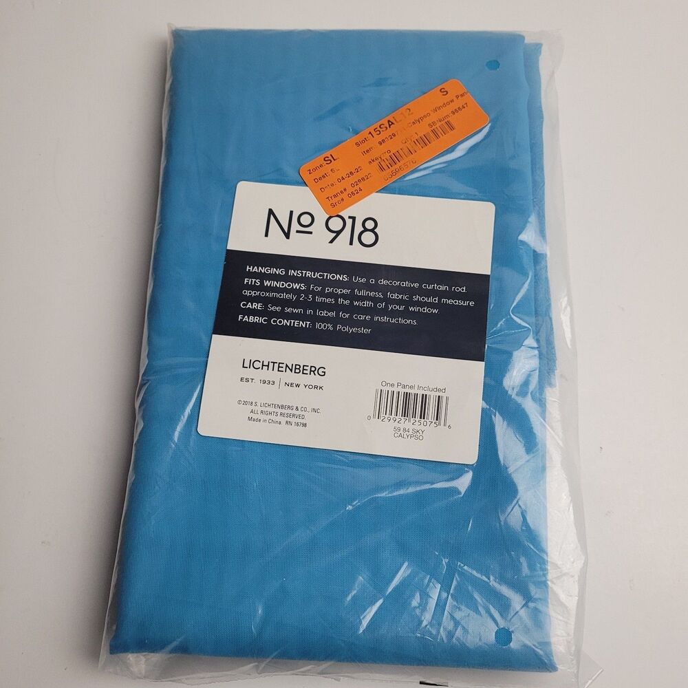 NEW No. 918 Lichtenberg Sky Calypso Rod Pocket Single Curtain Panel 59 x 84 #BT1